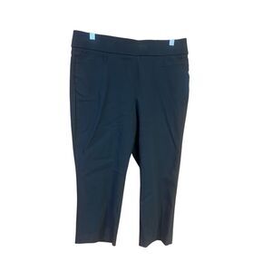 Briggs Pull On Slimming Black Capris Sz 10 NWT